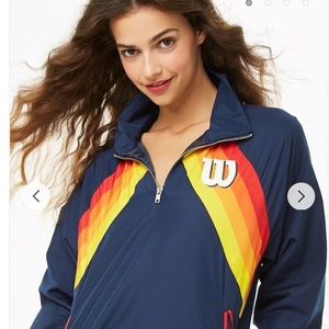 Wilson Striped-Front Logo Windbreaker